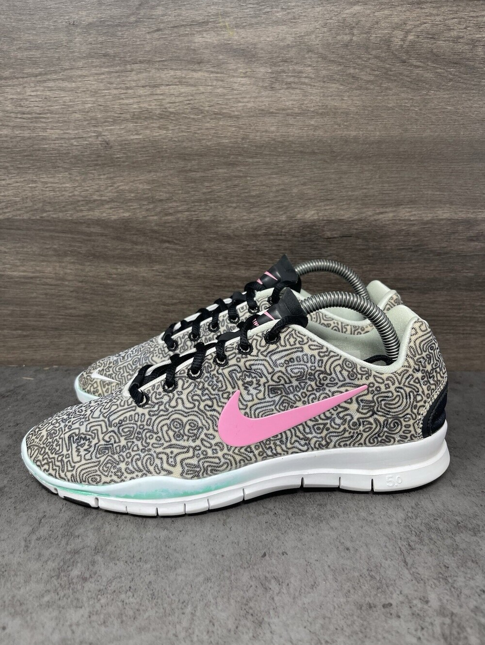 Nike Free TR Fit 3 Womens Size 7.5 White Pink Black Training 555159-101 Shoes